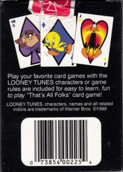Looney Tunes(1999 Reprint) Warner Bros/United States Playing Card Company by USPCC – tuck box back