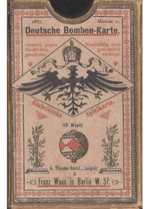 Deutsche Bomben-Karte / German Bomb-card by Franz Woas 1887 Card Detail Image