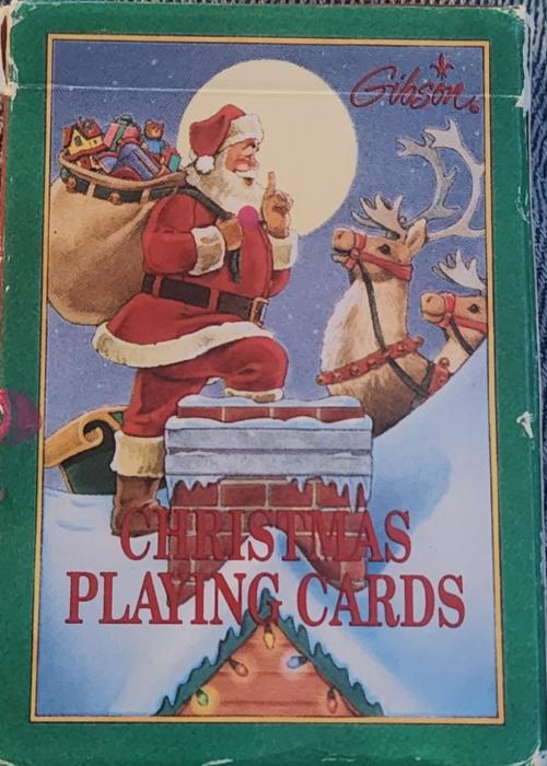 Santa Claus and Reindeer Christmas Card Detail Image