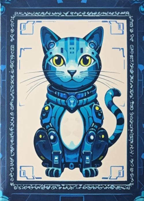 Cyberpunk Mechanical Cats Card Detail Image