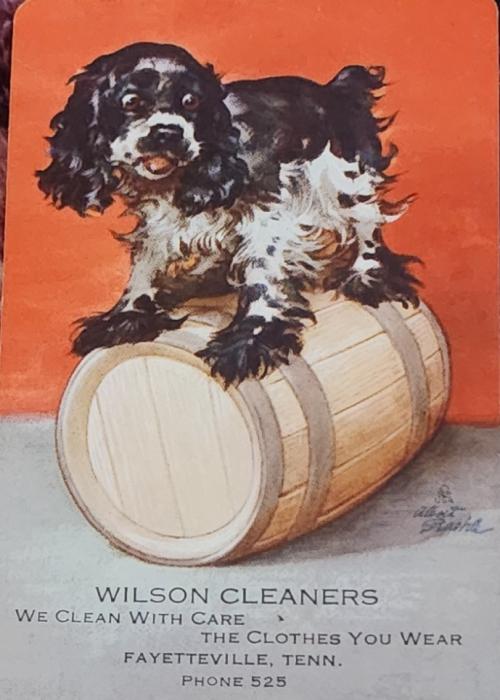 Cocker spaniel Butch on a cask Card Detail Image