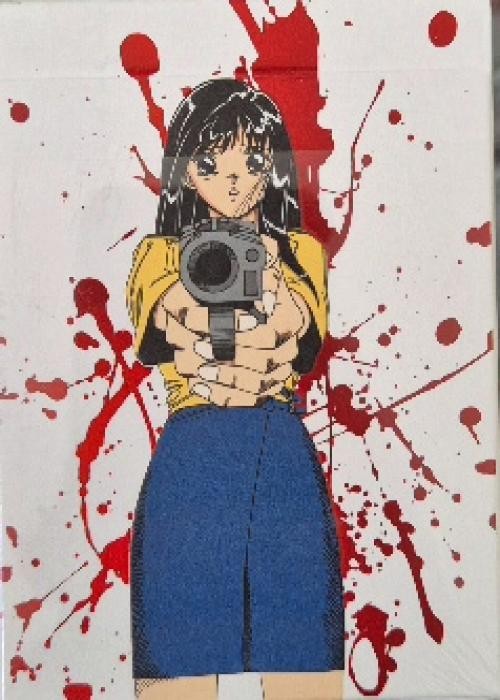 Hookups Barrel Of A Gun Blood Splatter Foil Card Detail Image