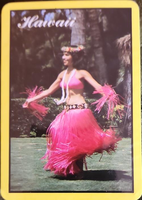 Hawaii, Hula Dancer Pink Card Detail Image