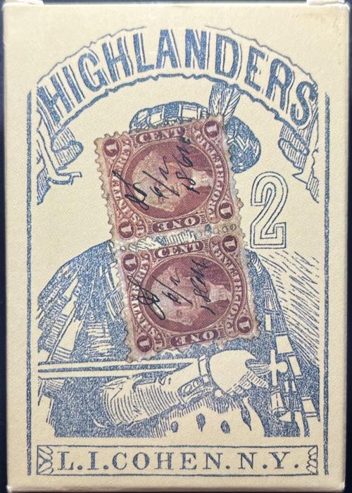 Highlanders 1864 Poker Cards Replica, missing website notation Card Detail Image